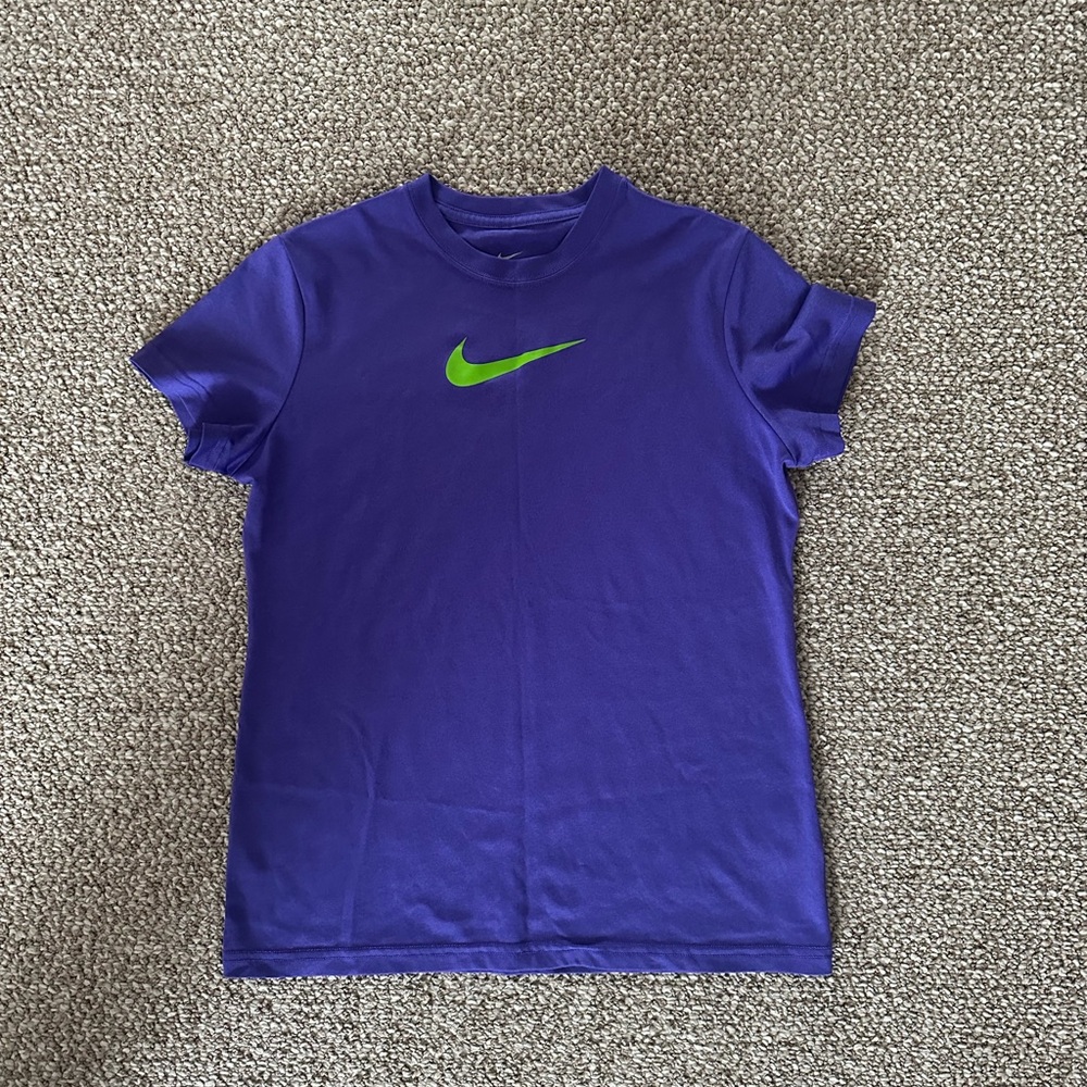 Nike purple and green short sleeve Dri-Fit t-shirt